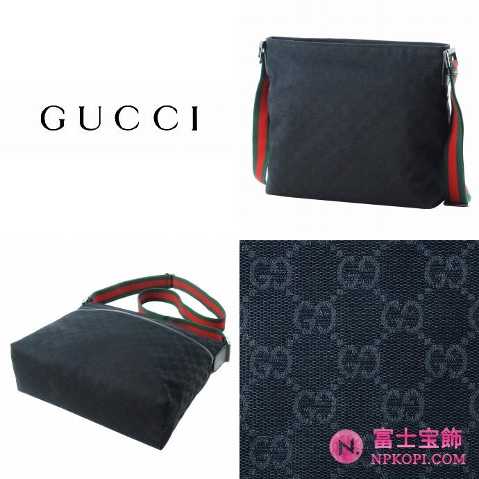 GUCCI/グッチ 2012年春夏GUCCI ORIGINAL定番キャンバスGG柄シグネチャーウェブショルダーバッグ 189751 F4F5R 1060 